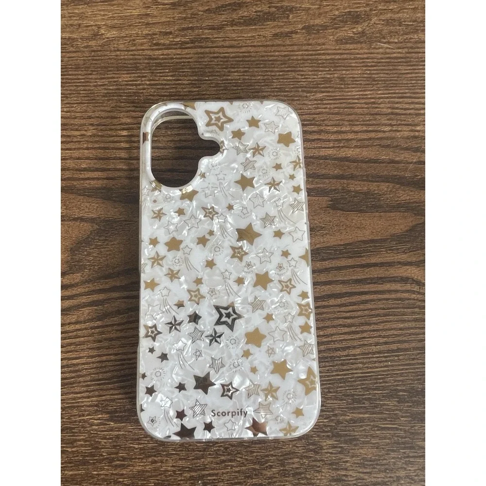 Scorpify Shining Pearl Star Mag Safe Phone Case For iPhone 16 Plus New White